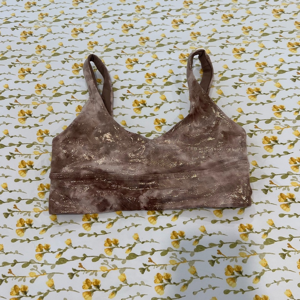 NWOT Lululemon Align Bra Brown/Beige Shimmer A/B Cup Size 8